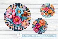 3D Vivid Flowers Wind Spinner Sublimation Product Image 1