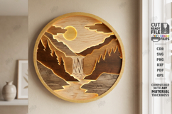 3D Layered Wall Art Laser Cut | Modern Home Interior Art SVG Product Image 1