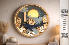 3D Layered Wall Art Laser Cut | Modern Home Interior Art SVG Product Image 1