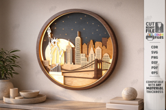 3D Layered Wall Art Laser Cut | Modern Home Interior Art SVG Product Image 1