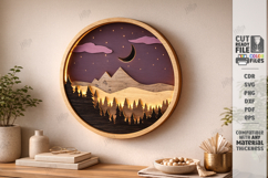 3D Layered Wall Art Laser Cut | Modern Home Interior Art SVG Product Image 1