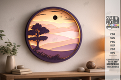 3D Layered Wall Art Laser Cut | Modern Home Interior Art SVG Product Image 1