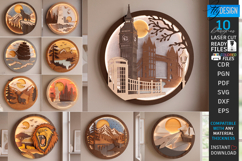 3D Wall Decor Laser Cut Bundle | Layered Wall Art | CNC File Product Image 1