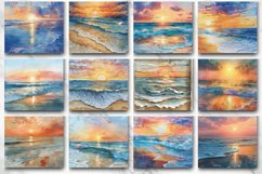 3D Watercolor Beach Sunrise Tumbler wrap Bundle Product Image 3