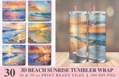 3D Watercolor Beach Sunrise Tumbler wrap Bundle Product Image 1