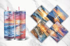 3D Watercolor Beach Sunrise Tumbler wrap Bundle Product Image 2
