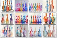 3D Watercolor Bowling Pins Tumbler Wrap Bundle Product Image 3