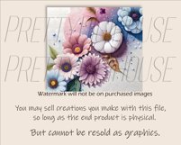 3D Watercolor Flowers 20oz Skinny Tumbler Sublimation Design Product Image 3