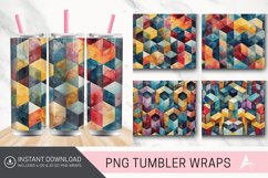 3D Watercolor Geometrical Pattern Tumbler wrap Product Image 1