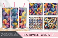 3D Watercolor Geometrical Pattern Tumbler wrap Product Image 1