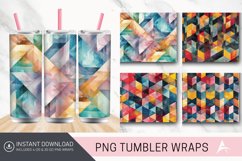 3D Watercolor Geometrical Pattern Tumbler wrap Product Image 1