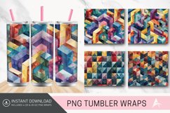 3D Watercolor Geometrical Pattern Tumbler wrap Product Image 1
