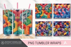3D Watercolor Geometrical Pattern Tumbler wrap Product Image 1