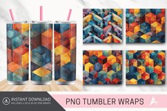 3D Watercolor Geometrical Pattern Tumbler wrap Product Image 1
