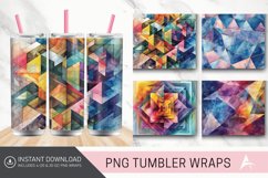 3D Watercolor Geometrical Tumbler wrap Product Image 1