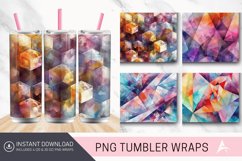 3D Watercolor Geometrical Tumbler Wrap Product Image 1