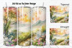 3D Watercolor Scenery 20/30oz Skinny Tumbler Product Image 1
