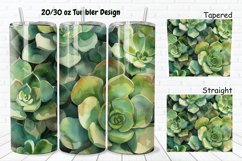 3D Watercolor Succulent Flowers 20/30oz Skinny Tumbler Product Image 1