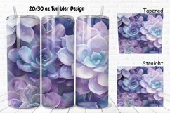 3D Watercolor Succulent Flowers 20/30oz Skinny Tumbler Product Image 1