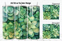3D Watercolor Succulent Flowers 20/30oz Skinny Tumbler Product Image 1