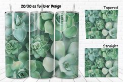 3D Watercolor Succulent Flowers 20/30oz Skinny Tumbler Product Image 1