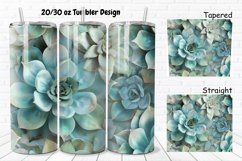 3D Watercolor Succulent Flowers 20/30oz Skinny Tumbler Product Image 1