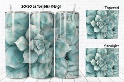 3D Watercolor Succulent Flowers 20/30oz Skinny Tumbler Product Image 1