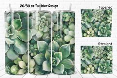 3D Watercolor Succulent Flowers 20/30oz Skinny Tumbler Product Image 1