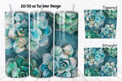 3D Watercolor Succulent Flowers 20/30oz Skinny Tumbler Product Image 1