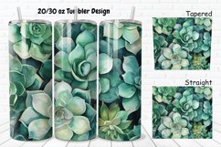 3D Watercolor Succulent Flowers 20/30oz Skinny Tumbler Product Image 1