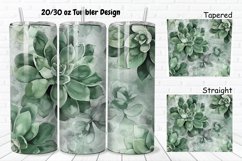 3D Watercolor Succulent Flowers 20/30oz Skinny Tumbler Product Image 1