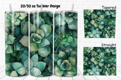 3D Watercolor Succulent Flowers 20/30oz Skinny Tumbler Product Image 1