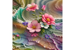 20 Oz 3D Wavy Background Flowers Tumbler Sublimation Warps Product Image 5