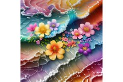 20 Oz 3D Wavy Background Flowers Tumbler Sublimation Warps Product Image 7