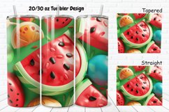 3D Watermelon Inflated 20/30oz Skinny Tumbler Product Image 1