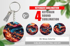 Keychain 3D Wave Colorful Product Image 1