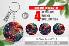 Keychain 3D Wave Colorful Product Image 1