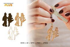 Man and Woman Couple Dancing 3D Layered Keychain Product Image 1