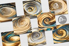 3D Whirlpool Gold Color | Digital Paper Product Image 2