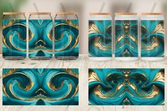 3D Whirlpool Gold Turquoise Glass Can Wraps Product Image 4