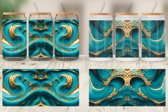 3D Whirlpool Gold Turquoise Glass Can Wraps Product Image 5