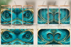 3D Whirlpool Gold Turquoise Glass Can Wraps Product Image 6