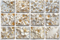 3D White And Gold Flowers Tumbler Wrap Bundle Product Image 3