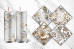 3D White And Gold Flowers Tumbler Wrap Bundle Product Image 2