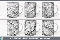 Bundle of six 3D Begonias Mug Wrap designs.