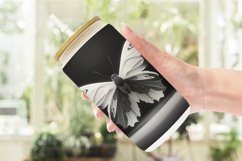 3D White Black Butterfly Glass Can Wraps Product Image 2