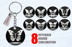 3D White Black Butterfly Keychain | Keyring Product Image 1