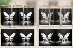 3D White Black Butterfly Glass Can Wraps Product Image 3