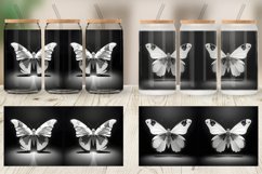 3D White Black Butterfly Glass Can Wraps Product Image 4