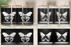3D White Black Butterfly Glass Can Wraps Product Image 5